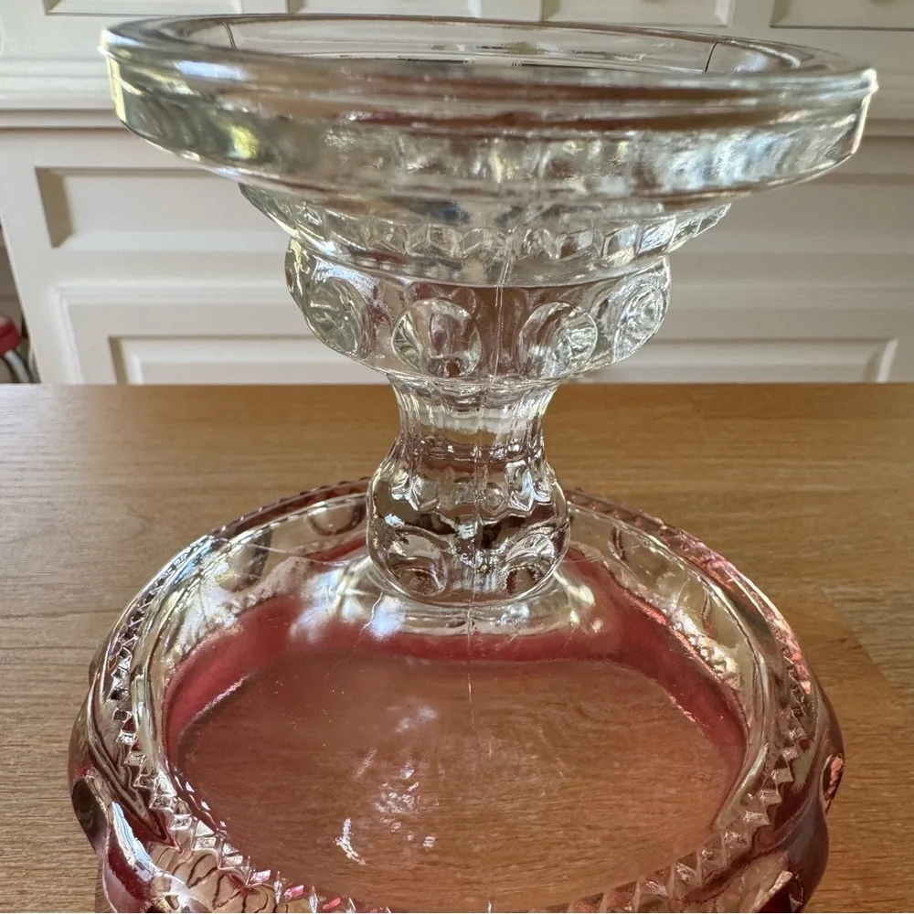 Vintage Kings Crown Ruby Thumbprint Compote with Lid - Mid Century Elegance - Picture 6 of 7